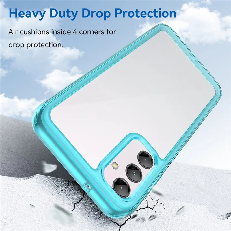 Für Samsung Galaxy M14 5G Anti-Drop Handyhülle TPU+Acryl Staubdichtes Handygehäuse - Transparent Blau