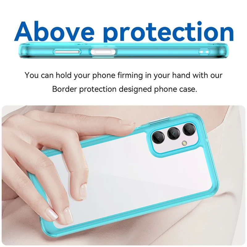 Für Samsung Galaxy M14 5G Anti-Drop Handyhülle TPU+Acryl Staubdichtes Handygehäuse - Transparent Blau
