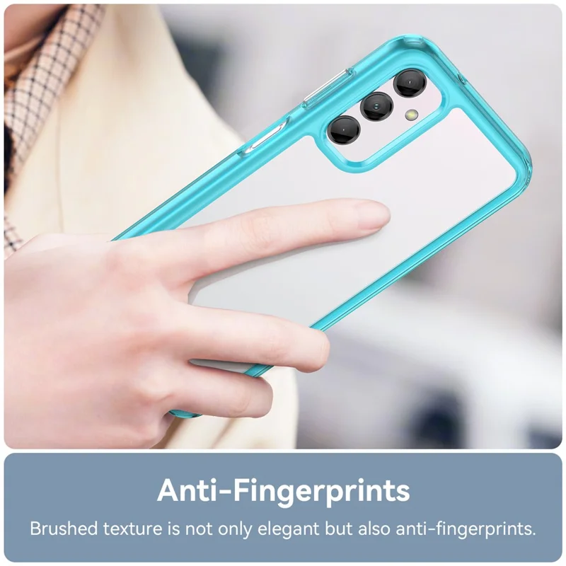 Für Samsung Galaxy M14 5G Anti-Drop Handyhülle TPU+Acryl Staubdichtes Handygehäuse - Transparent Blau