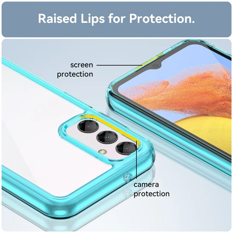 Für Samsung Galaxy M14 5G Anti-Drop Handyhülle TPU+Acryl Staubdichtes Handygehäuse - Transparent Blau