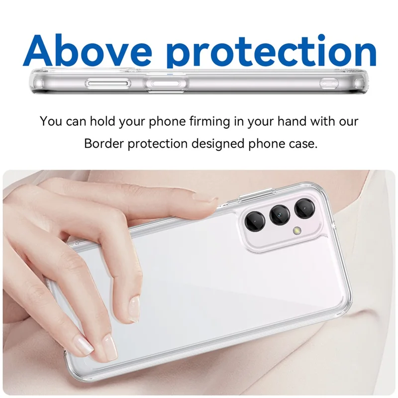 Для Samsung Galaxy M14 5G противоударный чехол для телефона TPU+Акриловый пылезащитный чехол для телефона - Прозрачный