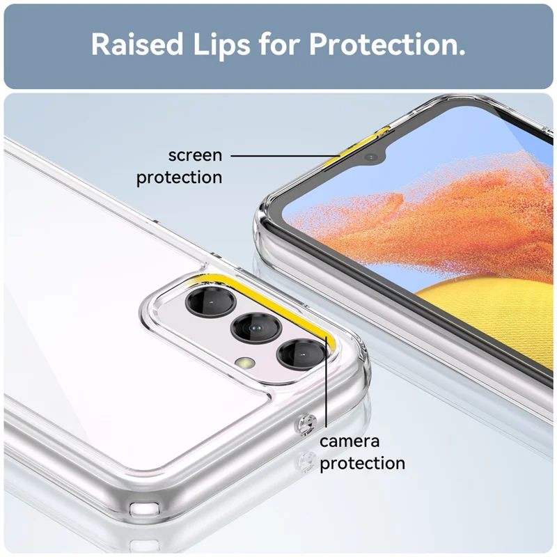 Для Samsung Galaxy M14 5G противоударный чехол для телефона TPU+Акриловый пылезащитный чехол для телефона - Прозрачный