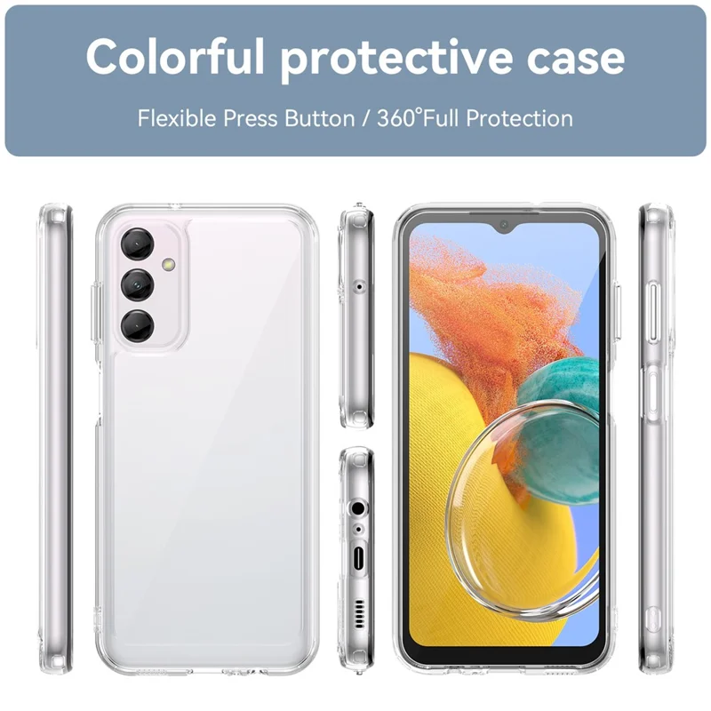 Для Samsung Galaxy M14 5G противоударный чехол для телефона TPU+Акриловый пылезащитный чехол для телефона - Прозрачный