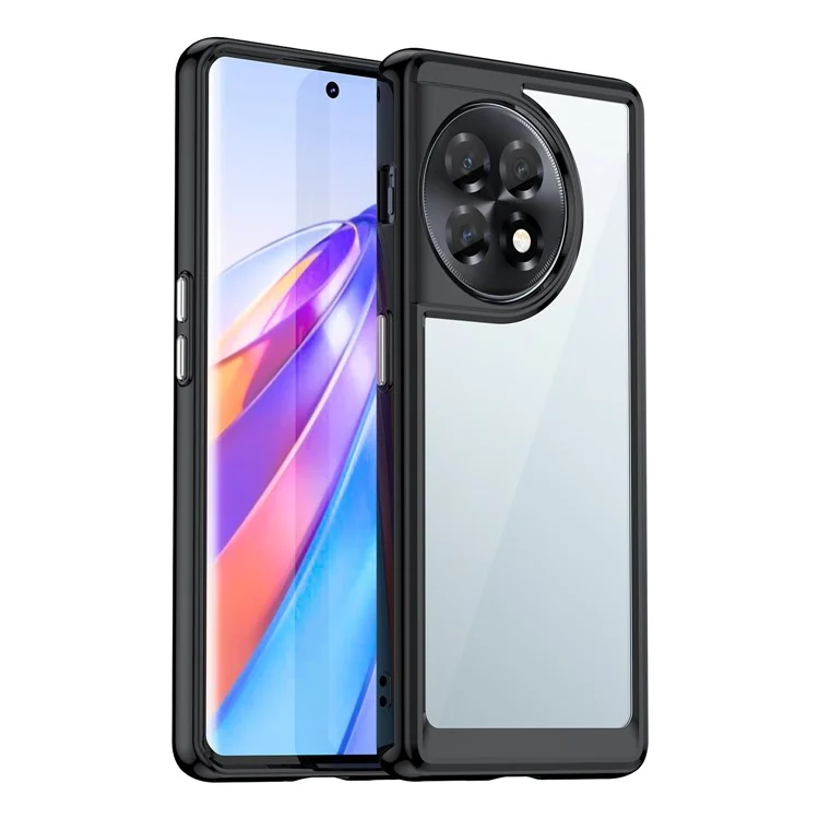 Прозрачный чехол для телефона для OnePlus Ace 2 5G / 11R 5G, ударопрочный TPU+акриловый защитный чехол для телефона - Черный