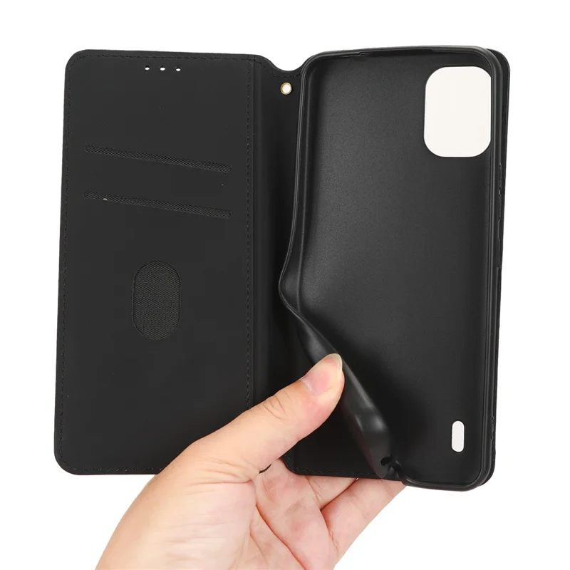 For Nokia C12 4G / C12 Pro / C12 Plus PU Leather Phone Case Rhombus Imprinted Wallet Stand Flip Cover - Blue