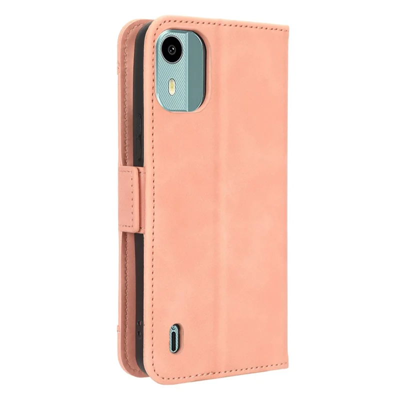 For Nokia C12 4G / C12 Pro / C12 Plus Multiple Card Slots Wallet Phone Cover PU Leather Phone Stand Protective Case - Pink
