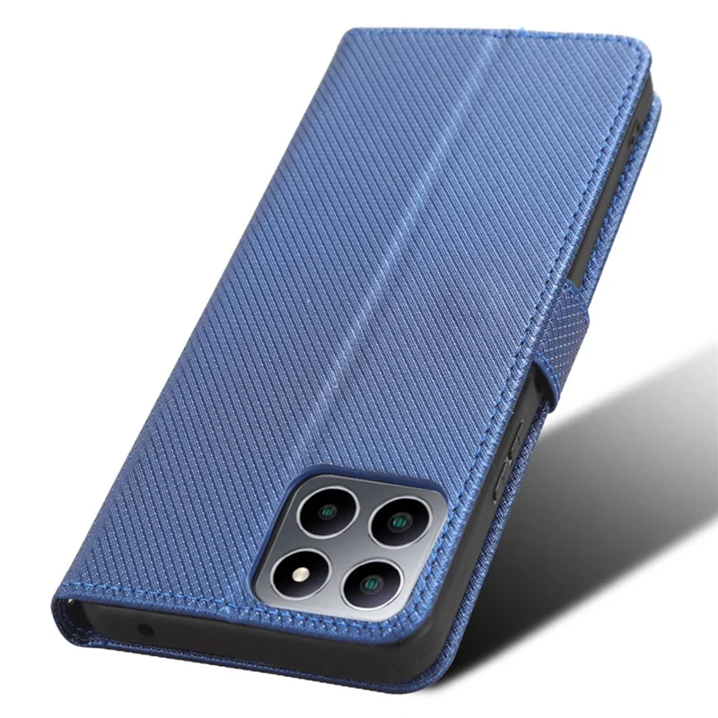 For Boost Mobile Celero 5G+ Diamond Texture PU Leather+TPU Cell Phone Cover Flip Stand Wallet Case - Blue