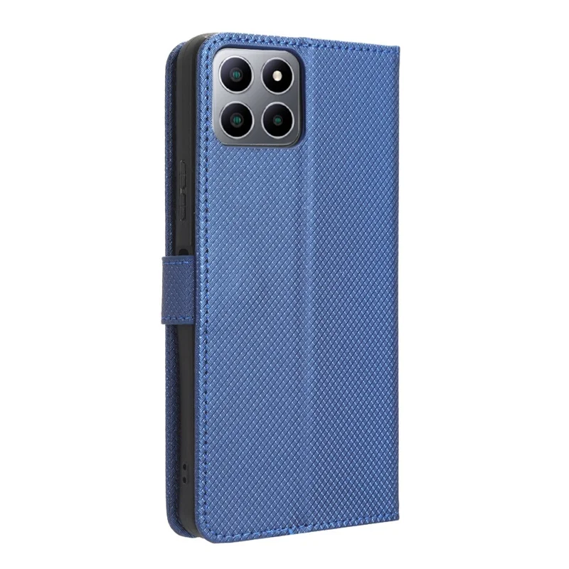 For Boost Mobile Celero 5G+ Diamond Texture PU Leather+TPU Cell Phone Cover Flip Stand Wallet Case - Blue
