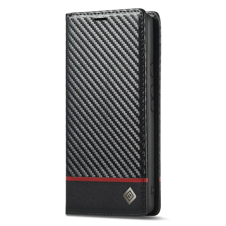 LC.IMEEKE для Google Pixel 8 Pro PU Leather Wallet Phone Case Carbon Fiber Texture Cover с подставкой - Горизонтальная полоска
