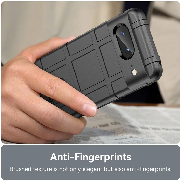Para Google Pixel 8 Square Grid Texture Soft TPU Phone Case Anti-drop Back Cover - Black