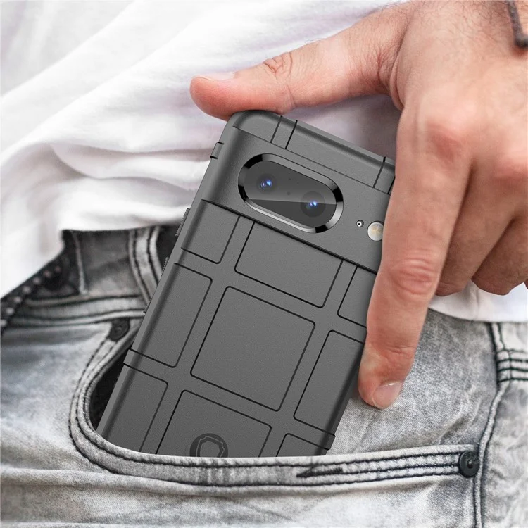 Para Google Pixel 8 Square Grid Texture Soft TPU Phone Case Anti-drop Back Cover - Black