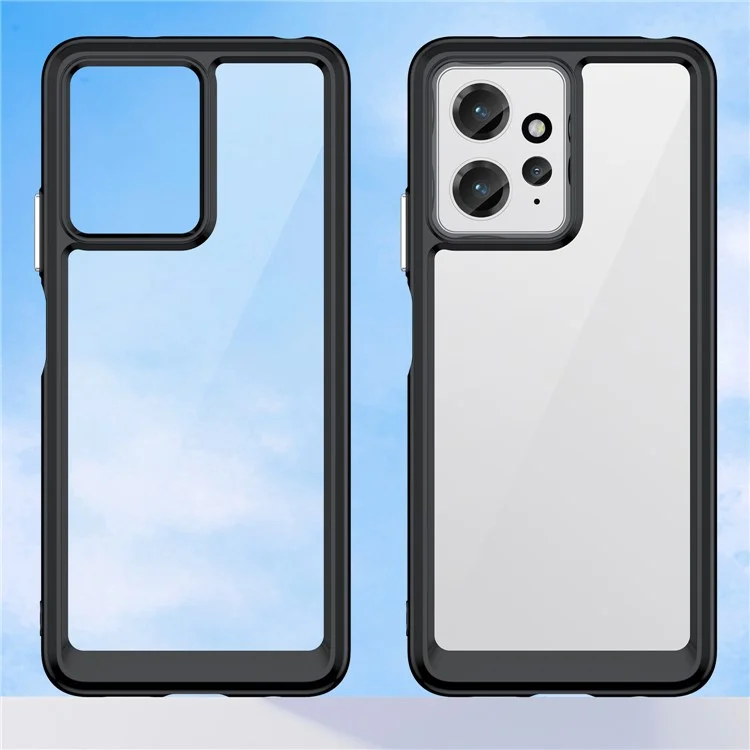 Для Xiaomi Redmi Note 12 4G TPU+Acrylic Phone Case Drop-proof Phone Cover - Black