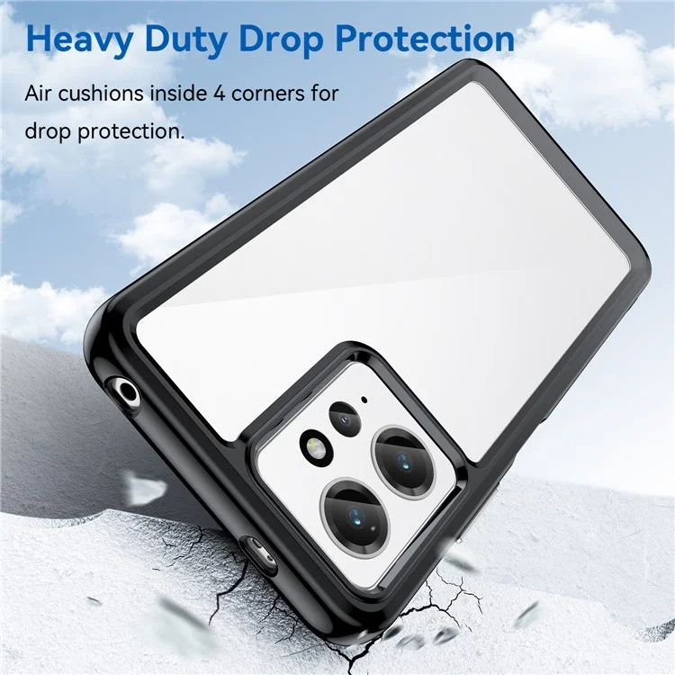 Для Xiaomi Redmi Note 12 4G TPU+Acrylic Phone Case Drop-proof Phone Cover - Black