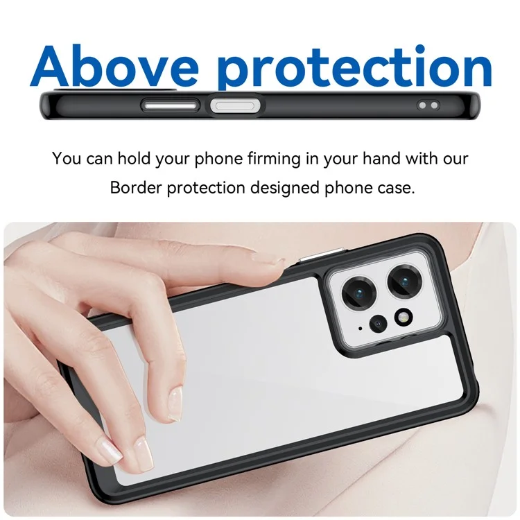 Для Xiaomi Redmi Note 12 4G TPU+Acrylic Phone Case Drop-proof Phone Cover - Black