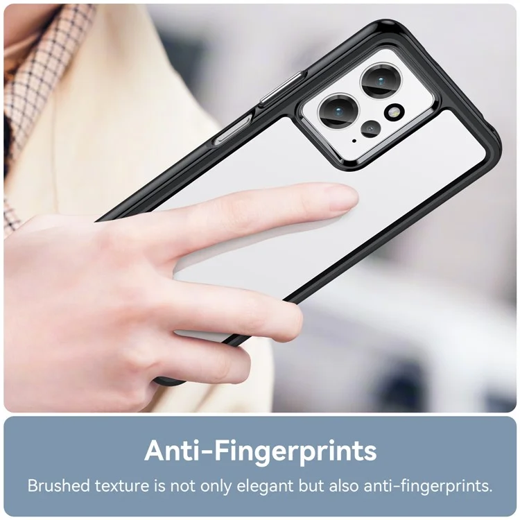 Для Xiaomi Redmi Note 12 4G TPU+Acrylic Phone Case Drop-proof Phone Cover - Black