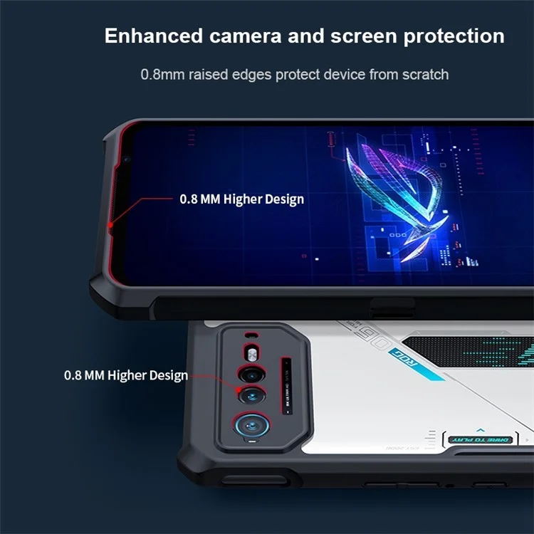 Funda para teléfono XUNDD para Asus ROG Phone 7 5G / 7 Pro, cubierta protectora de caída de acrílico + TPU - transparente / negro