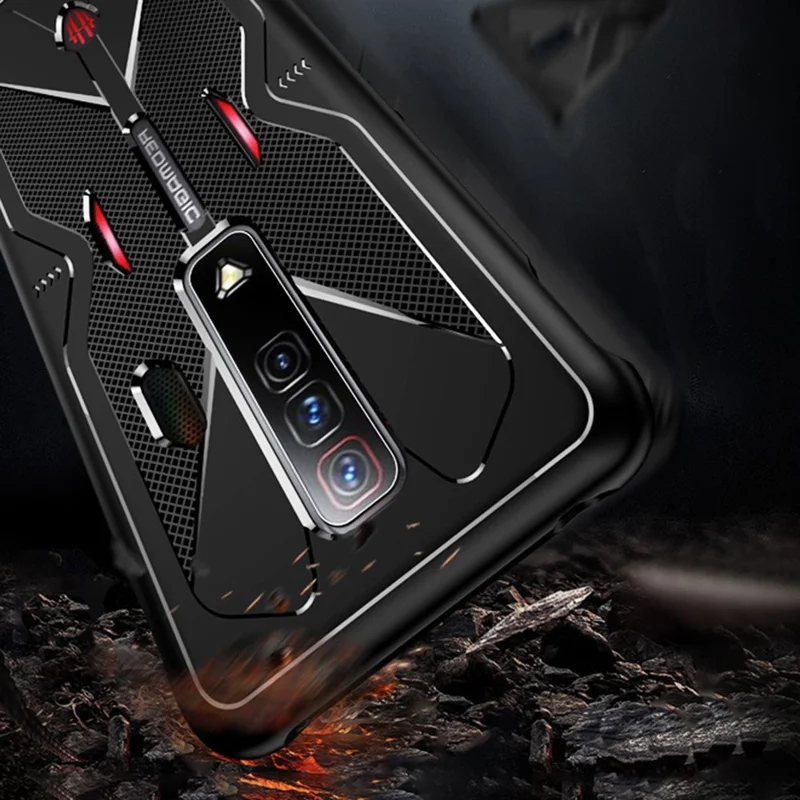 For ZTE nubia Red Magic 7 Anti-skid Anti-drop Soft TPU Case Textured Phone Cover - Black