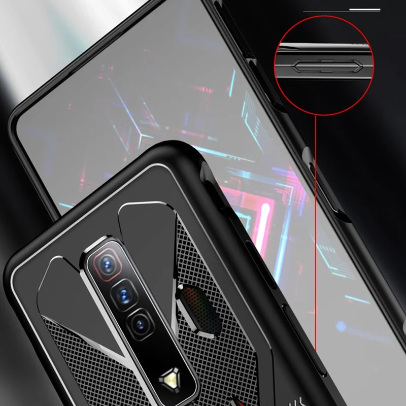 For ZTE nubia Red Magic 7 Anti-skid Anti-drop Soft TPU Case Textured Phone Cover - Black