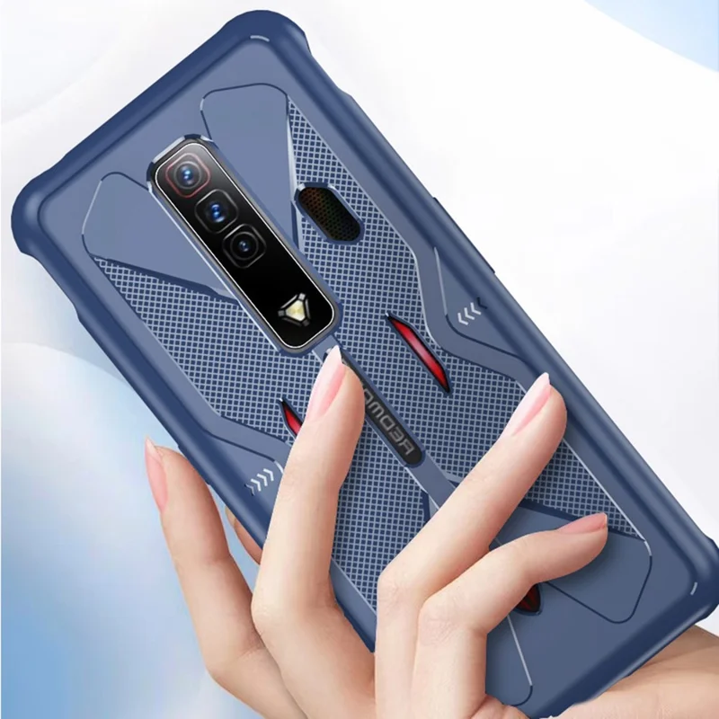 For ZTE nubia Red Magic 7 Anti-skid Anti-drop Soft TPU Case Textured Phone Cover - Black