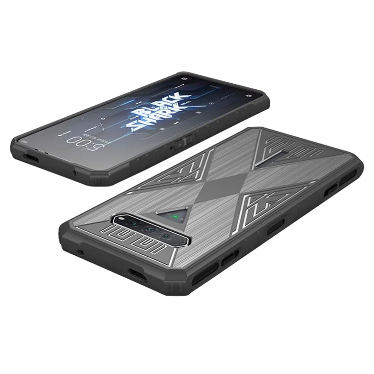 Para Xiaomi Black Shark 4 / 4 Pro / 5 RS Funda protectora a prueba de golpes Tapa posterior cepillada de TPU Carcasa de teléfono - Gris