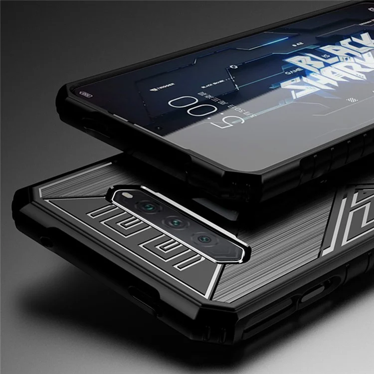 Para Xiaomi Black Shark 4 / 4 Pro / 5 RS Funda protectora a prueba de golpes Tapa posterior cepillada de TPU Carcasa de teléfono - Gris
