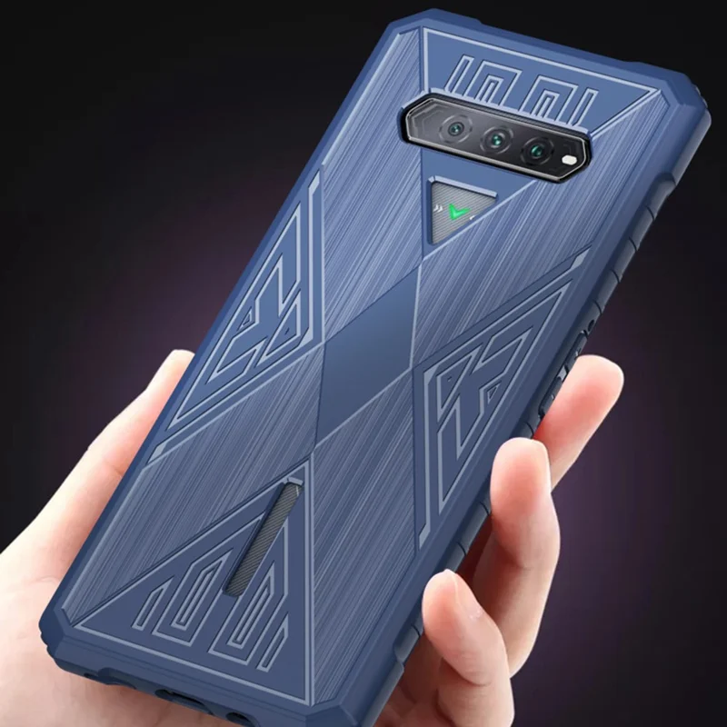 For Xiaomi Black Shark 4 / 4 Pro / 5 RS Shockproof Protective Back Cover Brushed TPU Phone Case - Blue