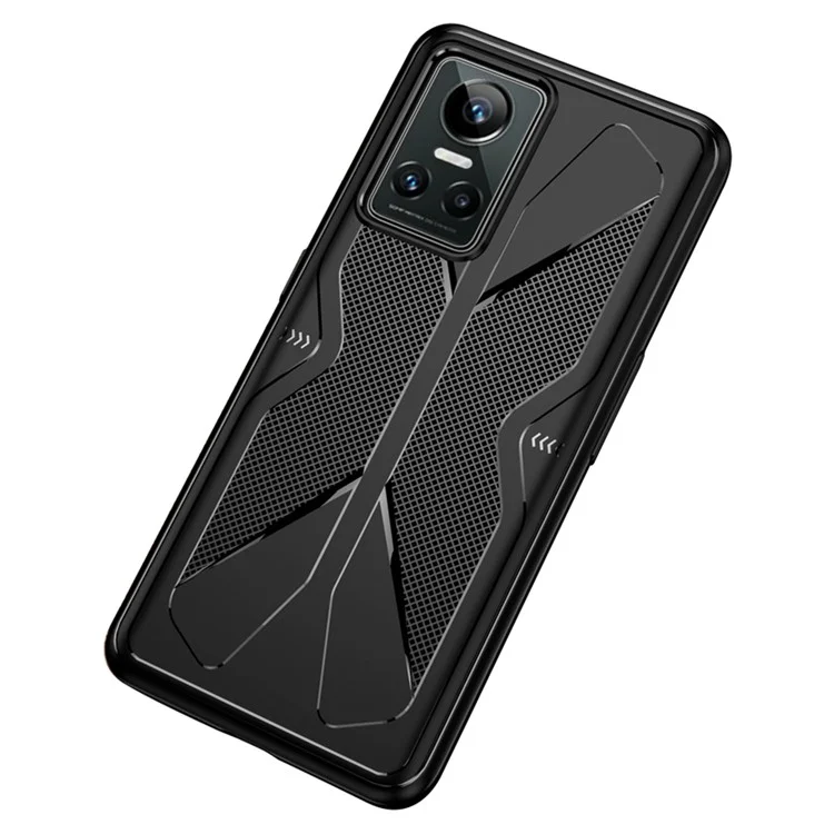 Pour Realme GT Neo 3 5G Anti-drop Soft TPU Case Anti-fingerprint Textured Phone Cover - Noir