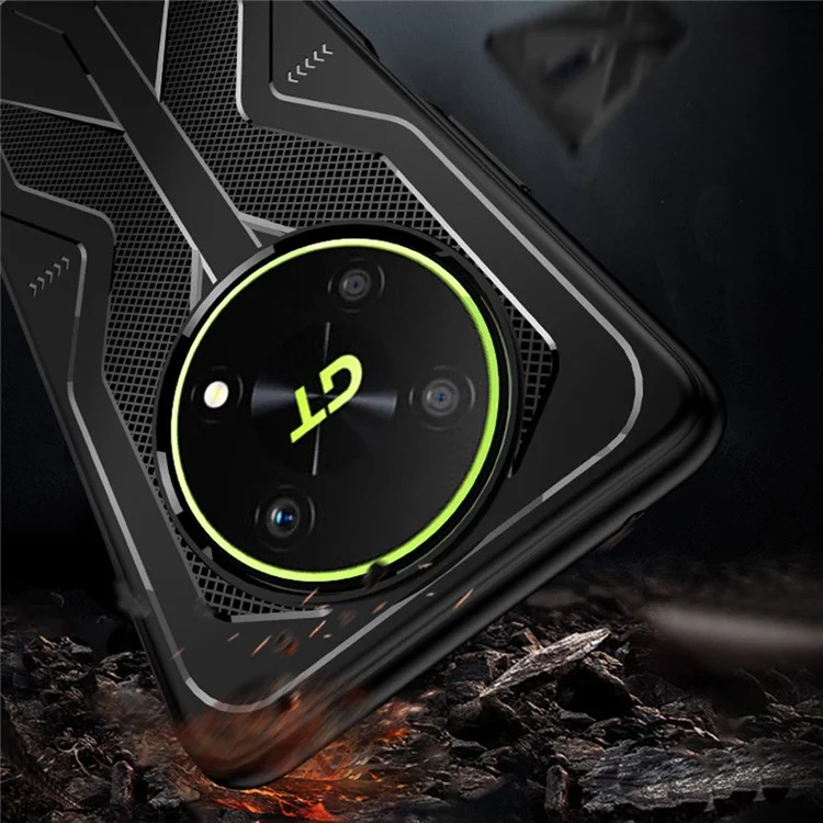 For Honor X40 GT 5G Stylish Textured Phone Cover Anti-drop Flexible TPU Case - Black