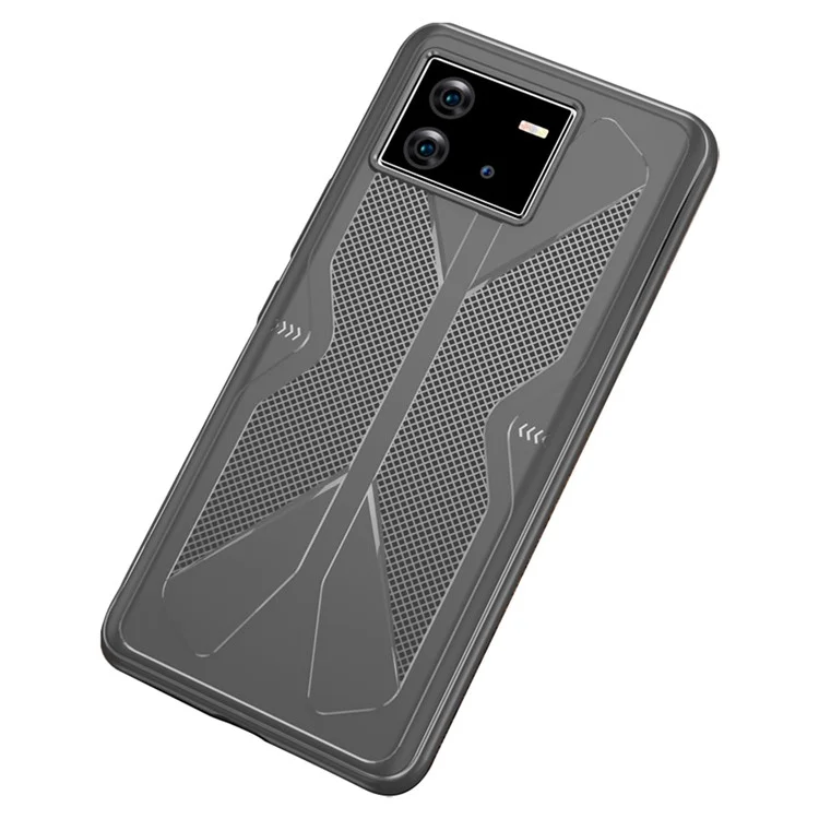 Para o vivo iQOO Neo6 5G Flexible TPU Textured Phone Case Drop Protection Back Cover - Cinza