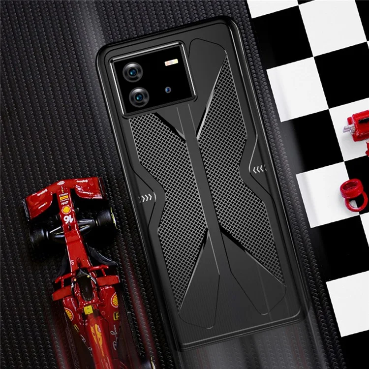 Para o vivo iQOO Neo6 5G Flexible TPU Textured Phone Case Drop Protection Back Cover - Cinza