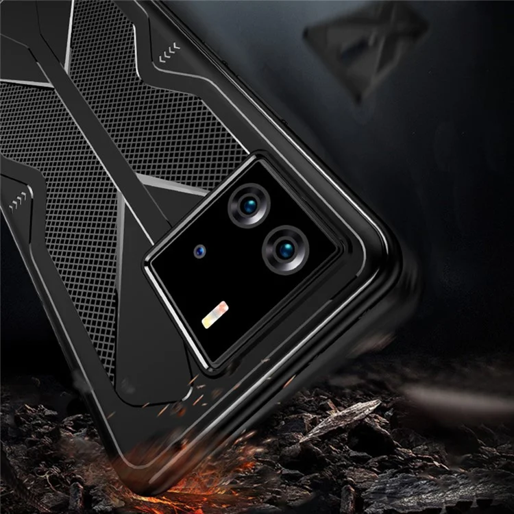 Para o vivo iQOO Neo6 5G Flexible TPU Textured Phone Case Drop Protection Back Cover - Cinza