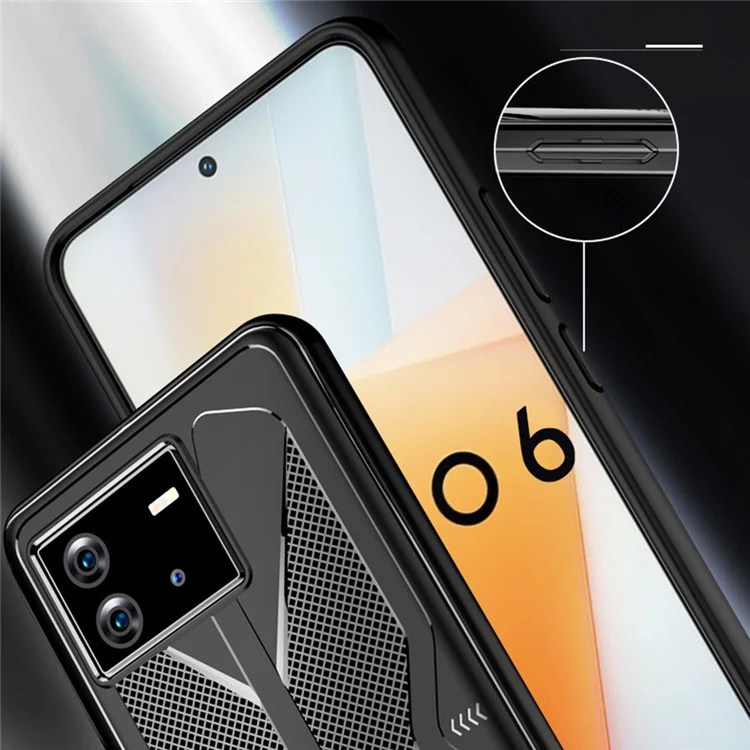 Para o vivo iQOO Neo6 5G Flexible TPU Textured Phone Case Drop Protection Back Cover - Cinza