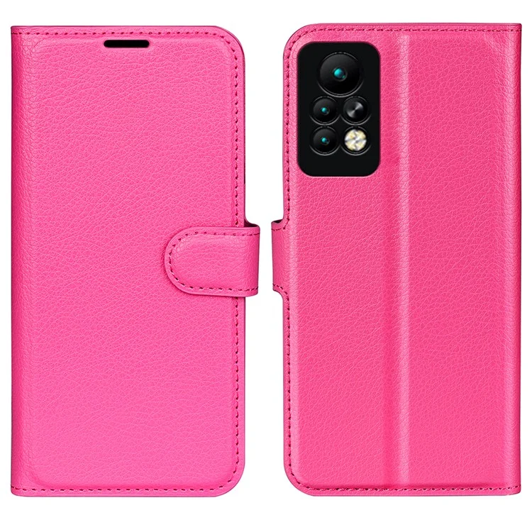 Funda para Teléfono para Infinix Note 11 Pro, Textura de Litchi Cartera de Piel PU Funda de Pie - Rosa