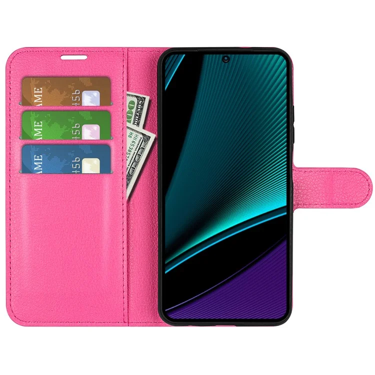 Funda para Teléfono para Infinix Note 11 Pro, Textura de Litchi Cartera de Piel PU Funda de Pie - Rosa