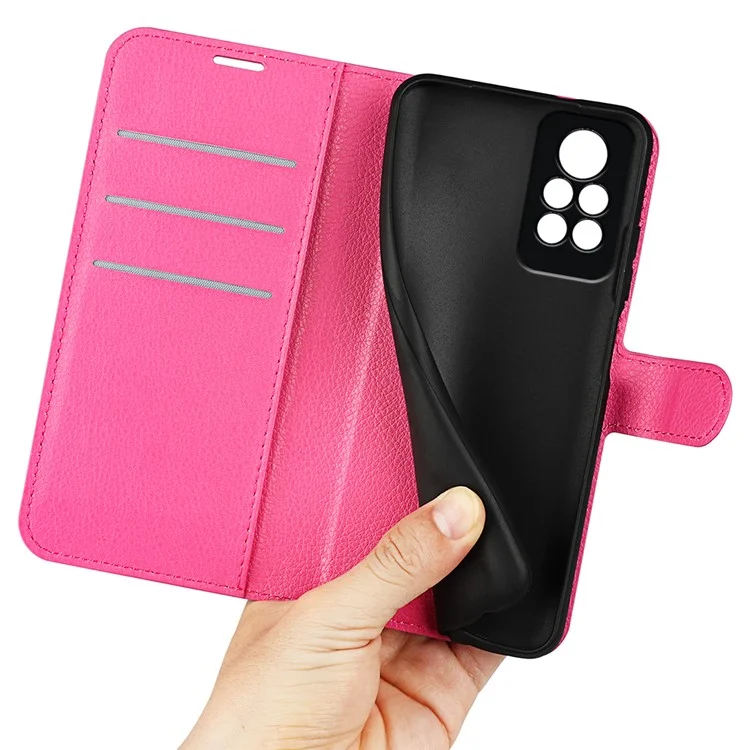 Funda para Teléfono para Infinix Note 11 Pro, Textura de Litchi Cartera de Piel PU Funda de Pie - Rosa