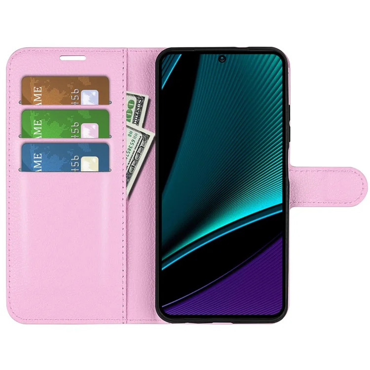 Phone Case for Infinix Note 11 Pro , Litchi Texture Wallet PU Leather Shell Stand Cover - Pink