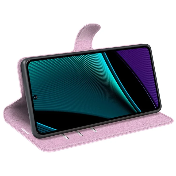 Phone Case for Infinix Note 11 Pro , Litchi Texture Wallet PU Leather Shell Stand Cover - Pink