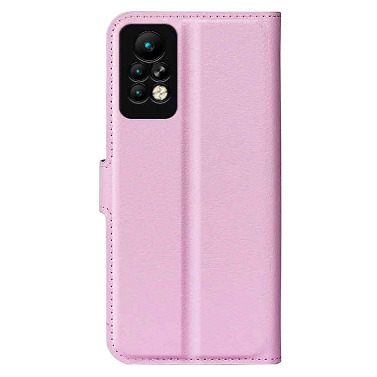 Phone Case for Infinix Note 11 Pro , Litchi Texture Wallet PU Leather Shell Stand Cover - Pink