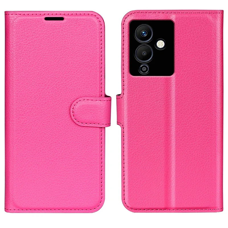 Stand Phone Case per Infinix Note 12 Pro 5G, funzione portafoglio Texture Litchi Leather Shell Cover - Rosa