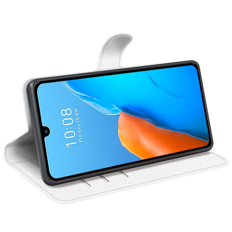 For Infinix Note 12 Pro 4G Anti-Fingerprint PU Leather Wallet Shell Flip Stand Litchi Texture Phone Case Cover - White