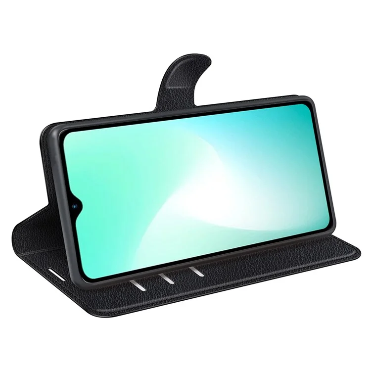 For Infinix Hot 11 Play Litchi Texture PU Leather Wallet Anti-Drop Shell Flip Stand Phone Case - Black