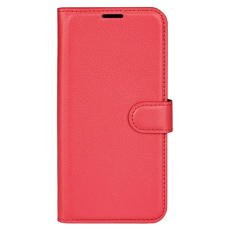 For Infinix Hot 11 Play Litchi Texture PU Leather Wallet Anti-Drop Shell Flip Stand Phone Case - Red
