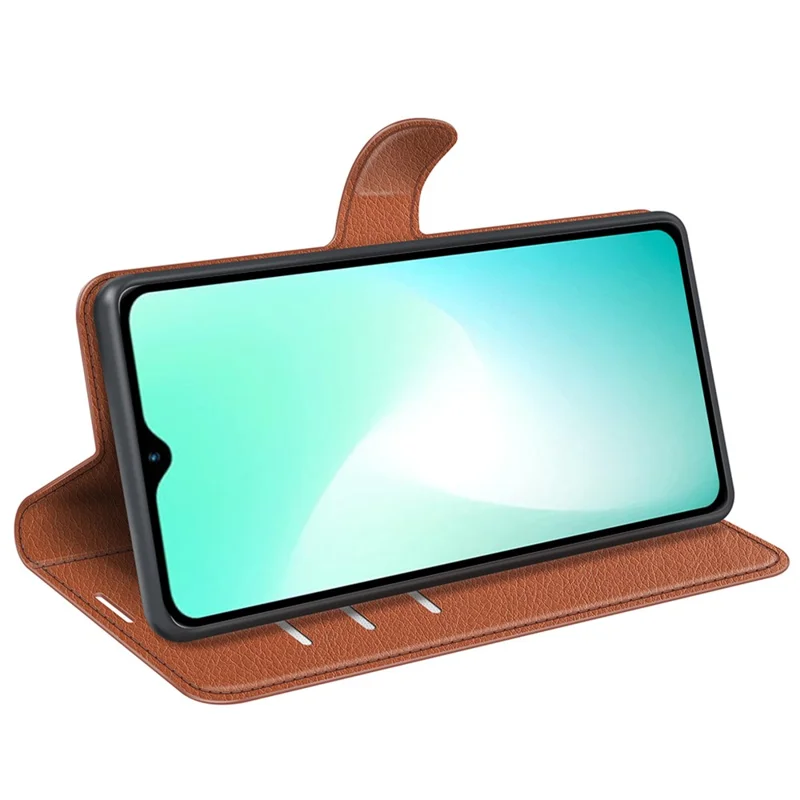 For Infinix Hot 11 Play Litchi Texture PU Leather Wallet Anti-Drop Shell Flip Stand Phone Case - Brown
