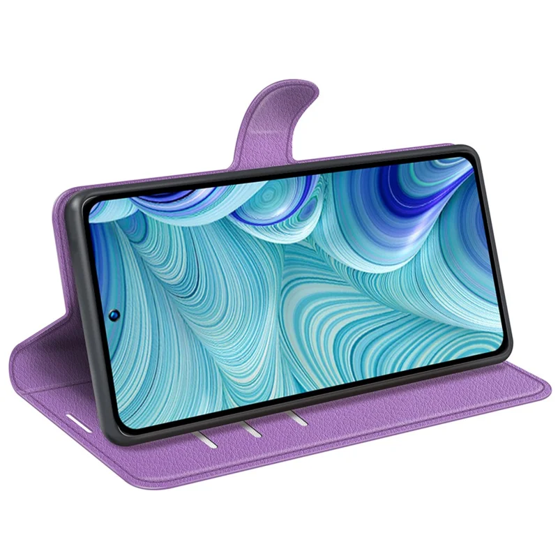 Custodia Portafoglio in Pelle PU per Infinix Hot 11s NFC 4G Anti-Usura Guscio Flip Stand Texture Litchi Custodia per Telefono - Viola