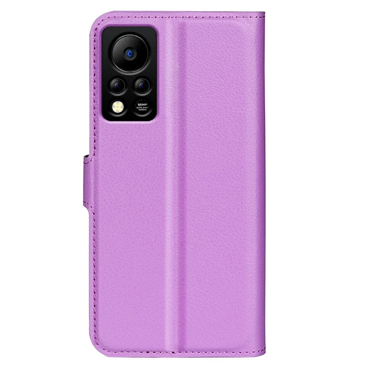 Custodia Portafoglio in Pelle PU per Infinix Hot 11s NFC 4G Anti-Usura Guscio Flip Stand Texture Litchi Custodia per Telefono - Viola