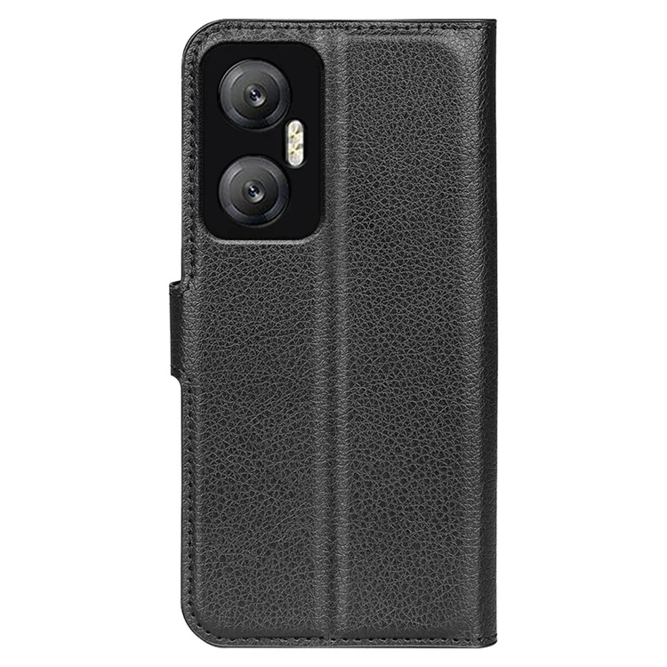 Для Infinix Hot 20 5G Противоцарапная телефонная раковина Litchi Texture PU Leather Wallet Anti-Drop Flip Stand Phone Case - Черный