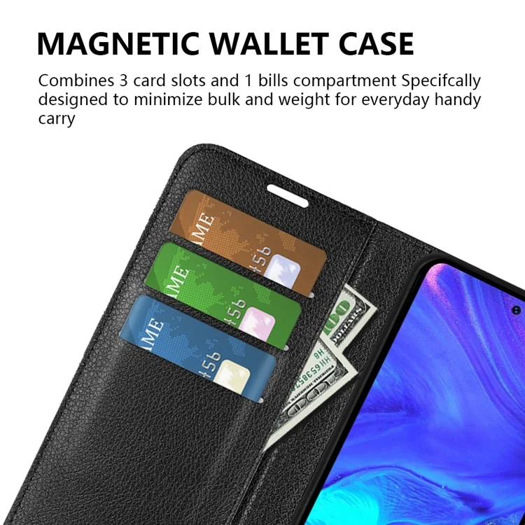 For Infinix Note 10 Pro Litchi Texture PU Leather Wallet Anti-Drop Shell Flip Stand Phone Case - White