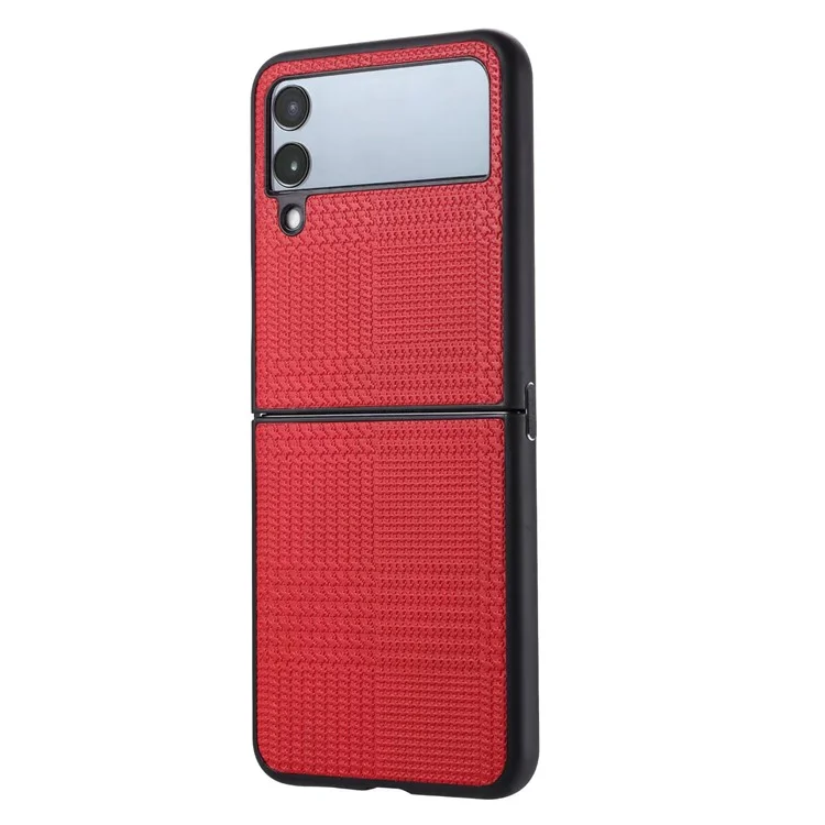 VILI TH Series Phone Case for Samsung Galaxy Z Flip4 5G , Kevlar Fiber PU Leather Coated PC+TPU Phone Cover