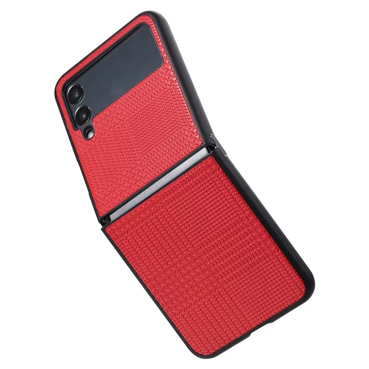 VILI TH Series Phone Case for Samsung Galaxy Z Flip4 5G , Kevlar Fiber PU Leather Coated PC+TPU Phone Cover