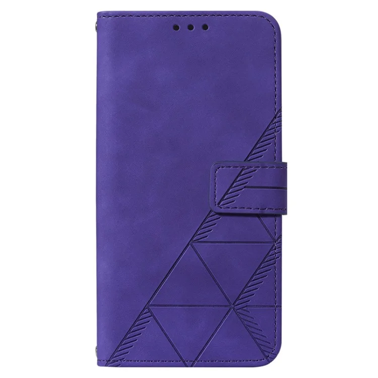 YB Imprinting Series-2 For Honor Magic5 Pro Imprinted Lines PU Leather Phone Case Anti-fall Stand Wallet Cover - Lila